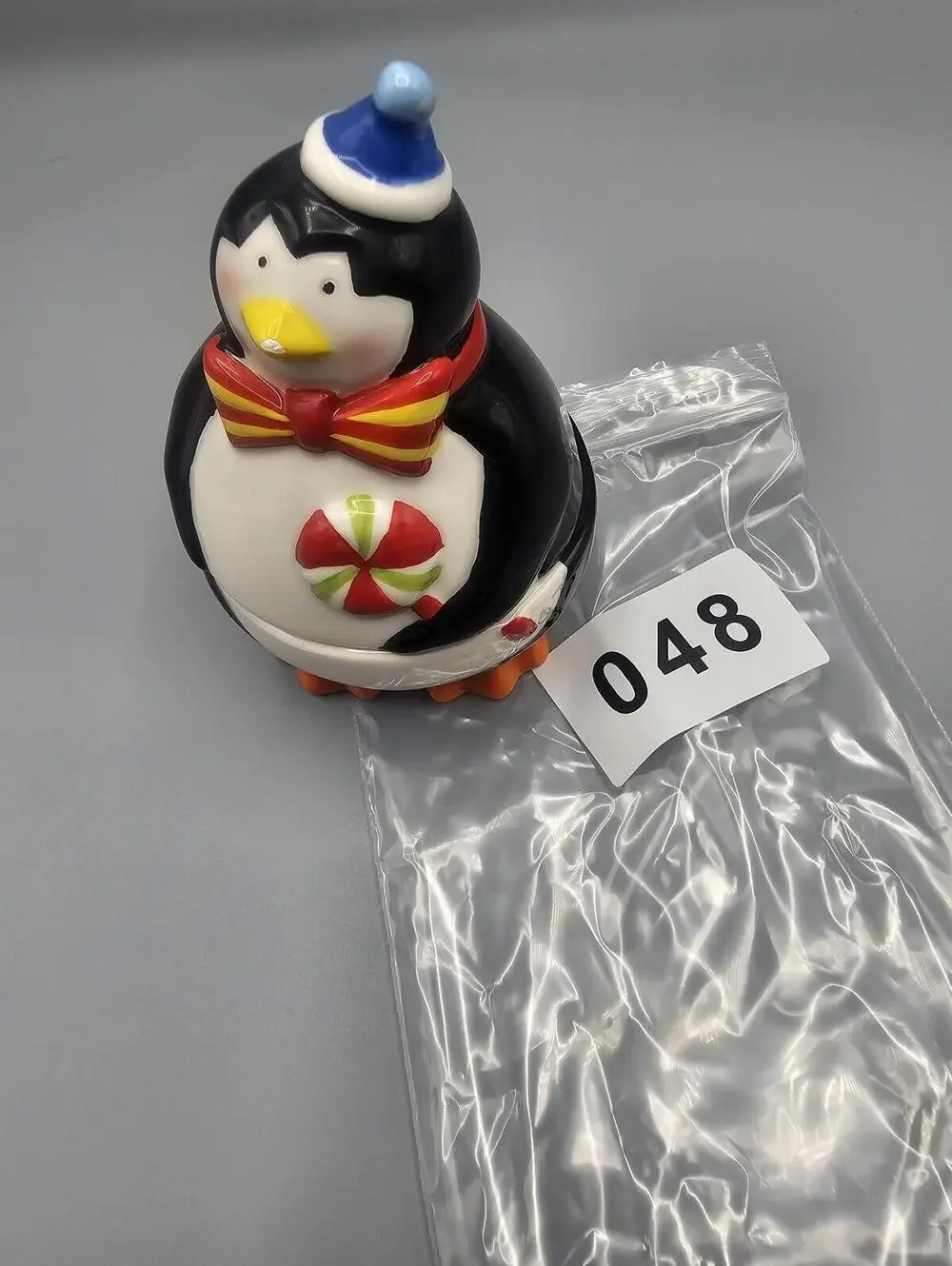 Ceramic Penguin Salt and Pepper Shakers with Holiday Design